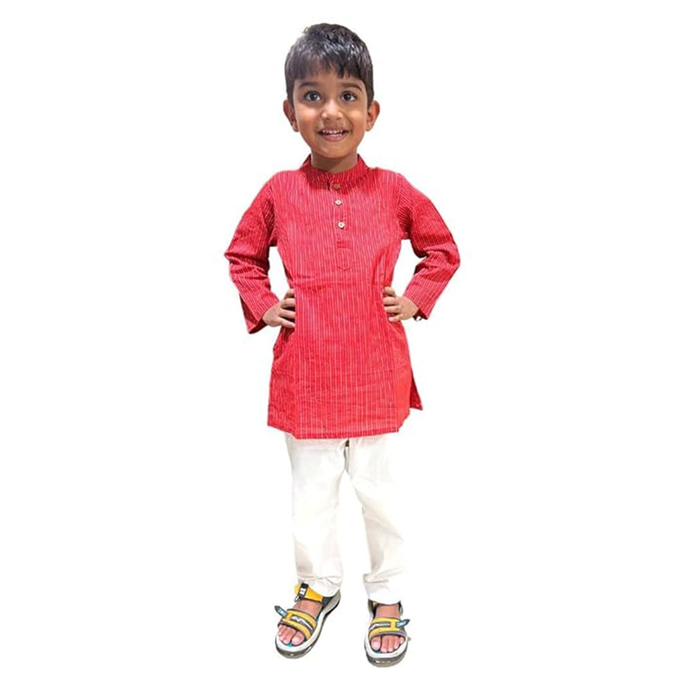 Maitreyo Baby Boy Kurta Pajama Set Red Color-1